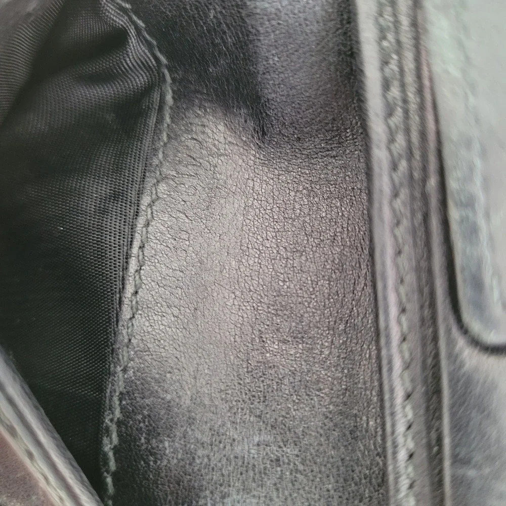 Gucci Mens Bifold Wallet Black Leather GG Guccissima Logo Coin Pocket AS IS